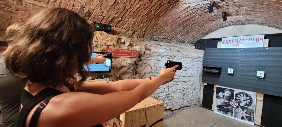 Krakow: Axe Mate Club Shooting Range Entry Ticket - Kazimierz Basement Range: Showing Your Voucher at Axe Mate Club