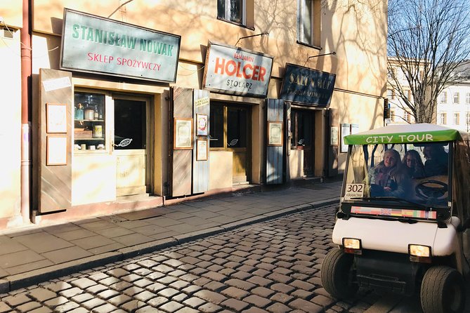 The best view of Krakow from Golf Cars - Kazimierz synagogue stops: Tempel, Stara Synagoga, Szeroka Street, and Remuh